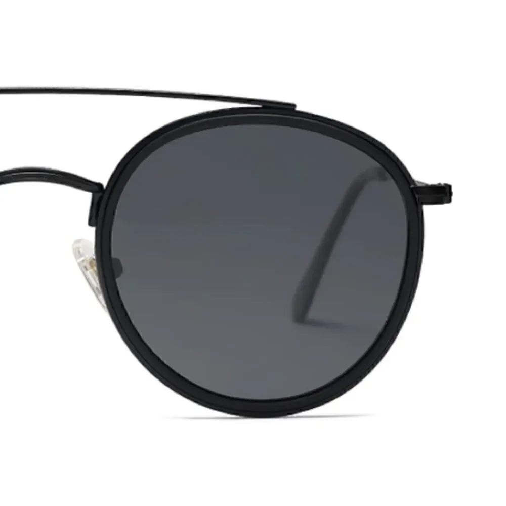 Round Retro Double Bridge Sunglasses